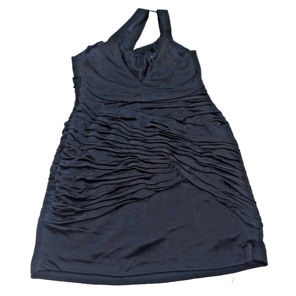 Foley + Corinna Women Small Dress Mini One Shoulder Black Ruching - Picture 1 of 9